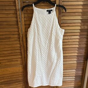 White House Black Market White Textured Dress